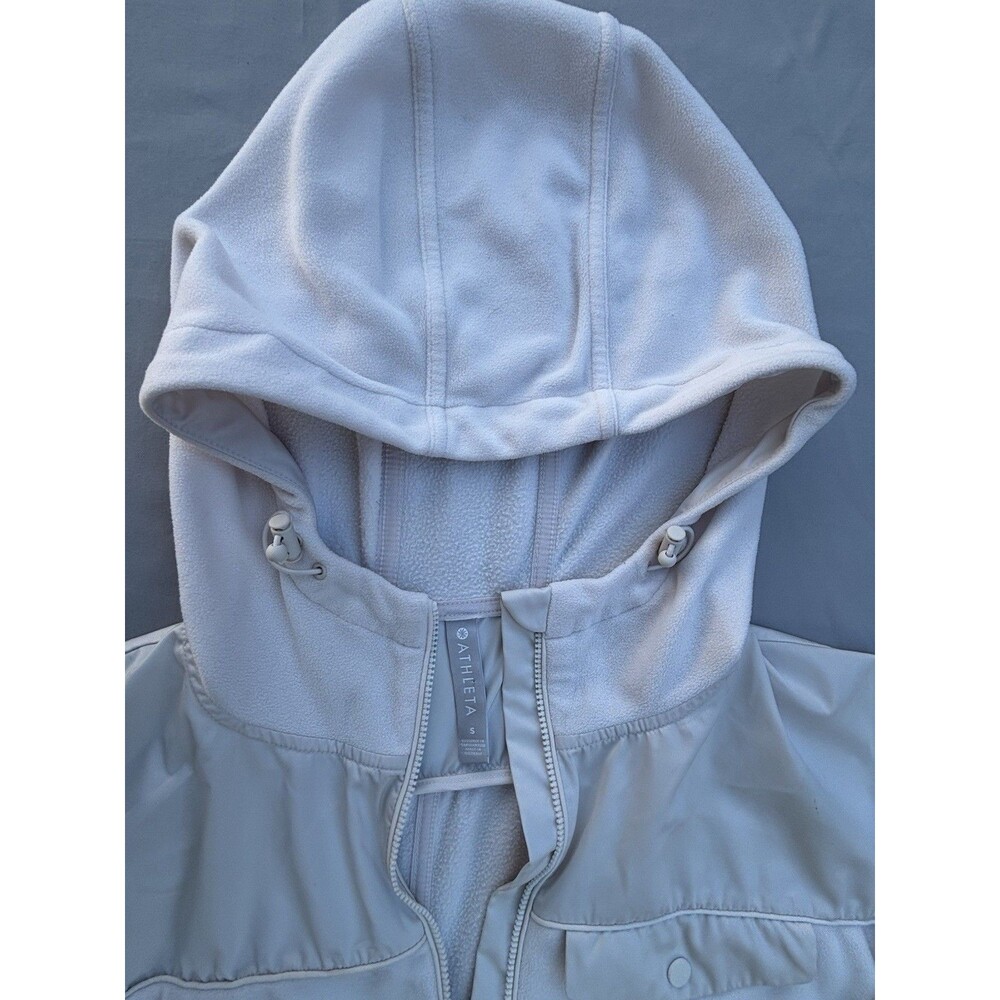 Athleta womens polyester fleece  hooded quarter zip with adjustable sides Size S - Picture 10 of 15